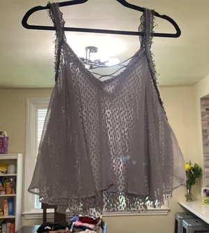 Free People Coasting On a Dream Top Size Small Dolphin Blue thumbnail 4