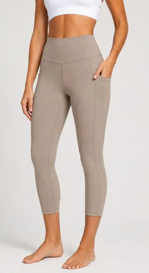 Danskin Taupe High Rise Pocket 7/8 Workout Leggings M thumbnail 1