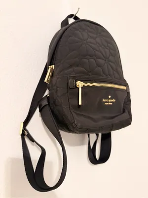 Kate Spade New York Flower Quilted Fabric Small Backpack Black thumbnail 3