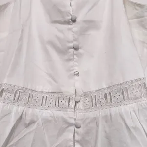Djerf Avenue Airy Poplin Buttoned Top White Lace thumbnail 9