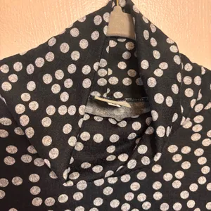 Niche‎ Nilgun Derman Tunic Dress Long Sleeve Cowl Neck White Polka Dot Size M thumbnail 3