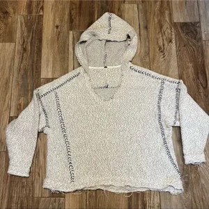 Free People Knit Baja Surfer Hippie Hoodie thumbnail 1