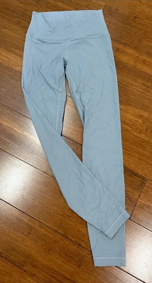 Lululemon High-Waist ribbed Leggings in dusty blue, 4 thumbnail 1
