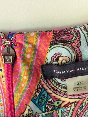 Tommy Hilfiger Jaipur Multicolor Paisley 3/4 Sleeve Dress 4 Pettie 60s Mod EUC thumbnail 3