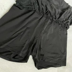 Flowy Athletic Shorts 2 in 1 Butterfly Woman High Waisted Workout Gym Black, XS thumbnail 9