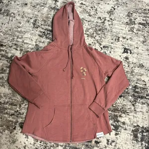 walk in love. Women’s‎ Pink Fleece Do Not Worry Wildflower Zip Up Hoodie Small thumbnail 2