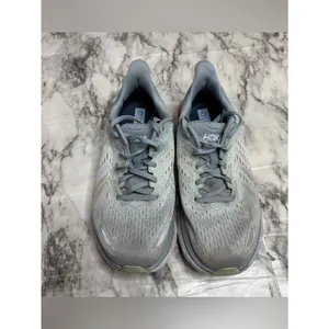 Hoka One One Light Blue grey gray Lace-Up Trainer sneakers shoes running size 8 thumbnail 2