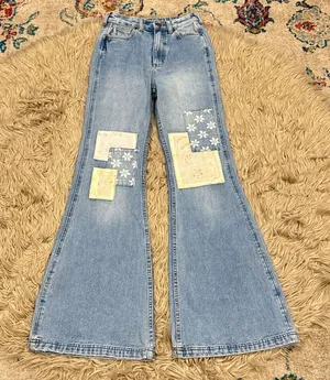 Wrangler x Billabong patched high rise super flare jeans size 24 thumbnail 1