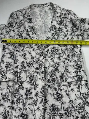 Joie 100% Linen White and Black Floral Blazer Size Medium thumbnail 4