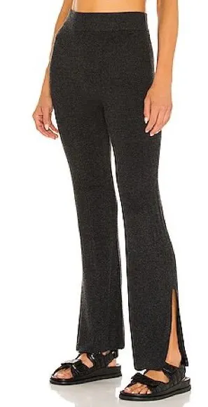 Le Ore Lodi ribbed knit flare pants side slit size medium Gray thumbnail 1