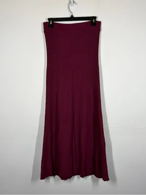 Free People Shine Bright Ribbed Maxi Skirt Size Small thumbnail 4
