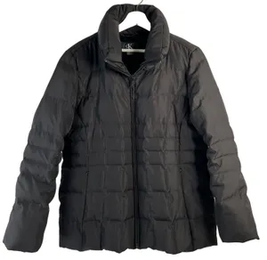 Calvin Klein Size XL Coat Down Puffer Quilted Jacket Black Fleece Lined Full Zip thumbnail 1