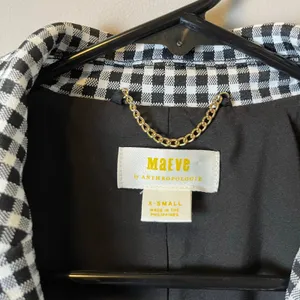 Maeve Longline Check Blazer‎ Size XS Black Plaid Gingham Classic Office thumbnail 4