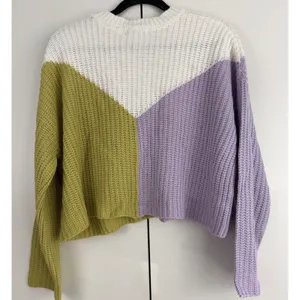 Sincerely Jules Colorblock Chunky Knit Sweater Oversized Drop‎ Shoulder Med NWT thumbnail 2