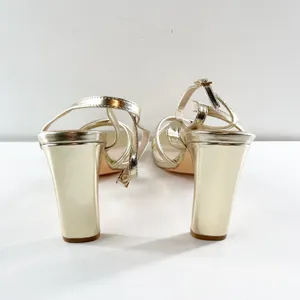 Lulus Milanii Square Toe Ankle Strap High Heel Sandals Metallic Gold 10 thumbnail 11