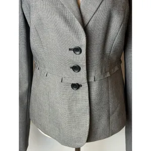 The Limited Blazer Women Small Gray Houndstooth‎ Single Breasted Academia Preppy thumbnail 6