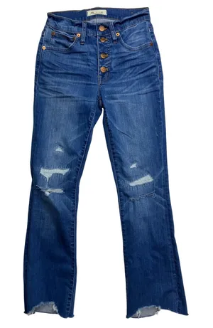 Madewell Cali Demi Boot Jeans Womens‎ Size 23 High Rise Button Fly Distressed thumbnail 1