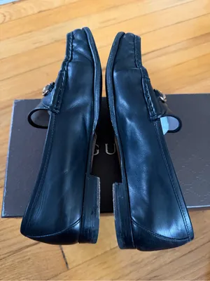 Gucci 1953 Horsebit Black Leather Loafers Gold Size 38 thumbnail 10