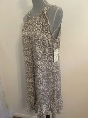 Void Snake Print Halter Swing Dress Size L thumbnail 7
