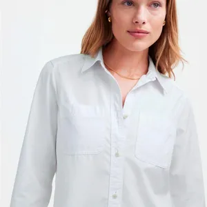 Madewell Denim Button-Up Shirt in Eyelet White: Garment-Dyed Edition Medium NWT thumbnail 4