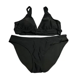 Aerie Bikini Set Hipster Brief Triangle V Neck Removable Cups Black XXL thumbnail 1