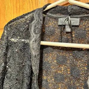 Dressbarn Collection Elegant Black Lace Sequin Cropped Jacket - Size Large thumbnail 2