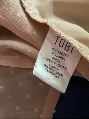TOBI Swiss Dot Blush Pink Ruffle Wrap Top - Crop Top XL thumbnail 6