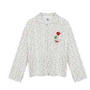 Boys Lie Women's Dainty Daisy's Button‎ Down PJ Top White Floral Angel Sz S NWT thumbnail 3
