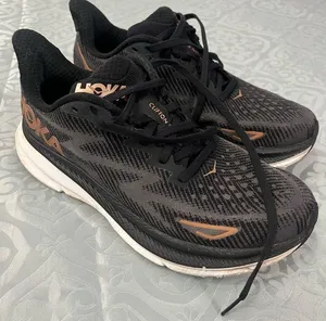 Hoka Clifton Men’s Running Shoes - Black with Copper Accents thumbnail 1