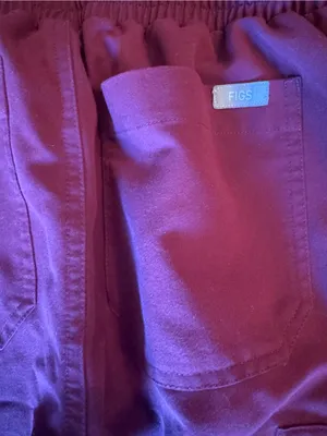 FIGS Women's Yola High-Rise Slim Scrub Pants - Burgundy - Size XS (EUC) thumbnail 6