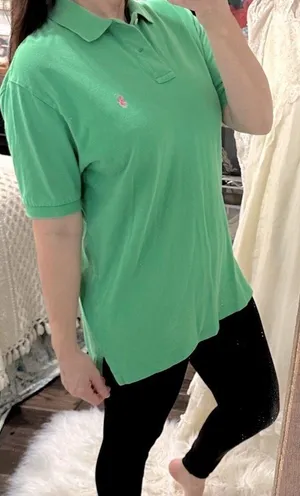 POLO Ralph Lauren Green Polo Shirt with pink horse logo for men size large thumbnail 1