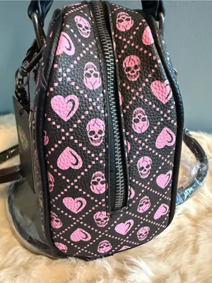 Ed Hardy Vegan Leather Skull Satchel Crossbody thumbnail 5