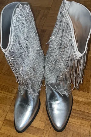 Silver Cowboy Boots Size 12 thumbnail 8