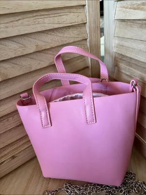 Women's Pink Flower Tote Bag - Small Floral Handbag NWOT thumbnail 5