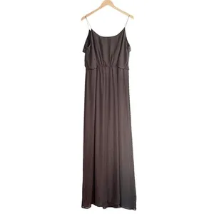 Nouvelle Amsale Drew Gray Chiffon Ruffle Wrap Spaghetti Strap Slip Dress Size XL thumbnail 5