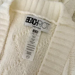 BEACH RIOT Rinna Chenille Robe Cream Cable Knit Belted Pockets X-Small Small thumbnail 11