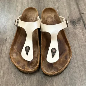 Birkenstock Sandals Gizeh Pearl White Thong Womens 39 US 8-8.5 thumbnail 2