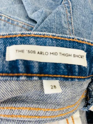 Aritzia Denim Forum 50s Arlo Mid Thigh Denim shorts. 28 thumbnail 4
