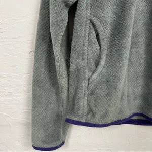 Patagonia Grey & Purple Retool Snap T Fleece Sweater Womens Small Long Sleeve thumbnail 2