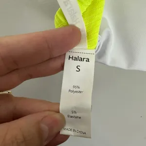 Halara Women's Bikini Bathing Suit Top Neon Yellow Sporty Size Small Cruise Vaca thumbnail 3