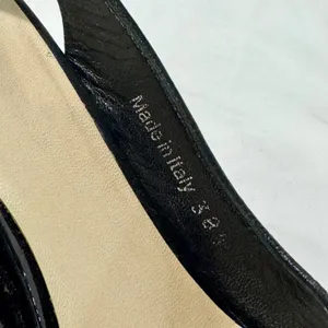 Christian Dior Black Patent Leather Peep Toe Slingback Heel Single Shoe 38.5 thumbnail 4