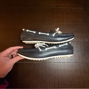 Cole Haan Black Leather Loafers White Laces Boat Shoes Womens‎ 7 B Narrow thumbnail 5