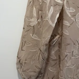 HALSTON Women's Medium Beige Leaf Pattern Sheer Long Kimono Robe Lounge*No Belt* thumbnail 4