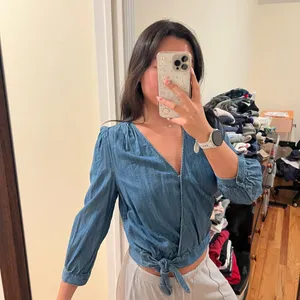 Denim Wrap Top Madewell thumbnail 2