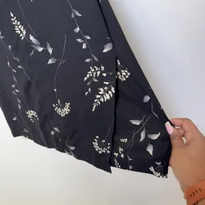VTG 90s Hilliard Hanson Women Whimsigoth Fairy Grunge Skirt Large Black‎ Floral thumbnail 6