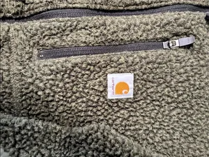 Carhartt Relaxed Fit Fleece Pullover Jacket Green Small thumbnail 2