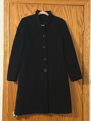 Panter Classic Black Women's Button-Front Single-Breasted Overcoat - Size 42 (M) thumbnail 1
