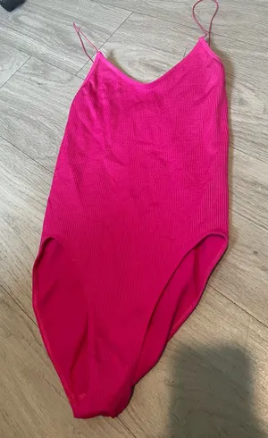 Urban Outfitters Hot Pink Ribbed Bodysuit thumbnail 1