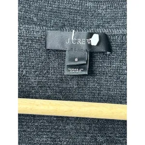 J.Crew Sweater Blazer Charcoal Gray 100% Merino Wool Open Front G7746 S thumbnail 2