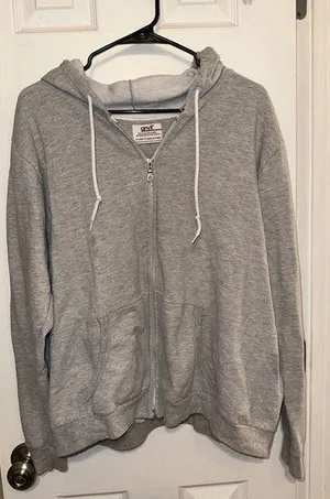 Lightweight Grey Hooded Jacket Gray Size XL thumbnail 1